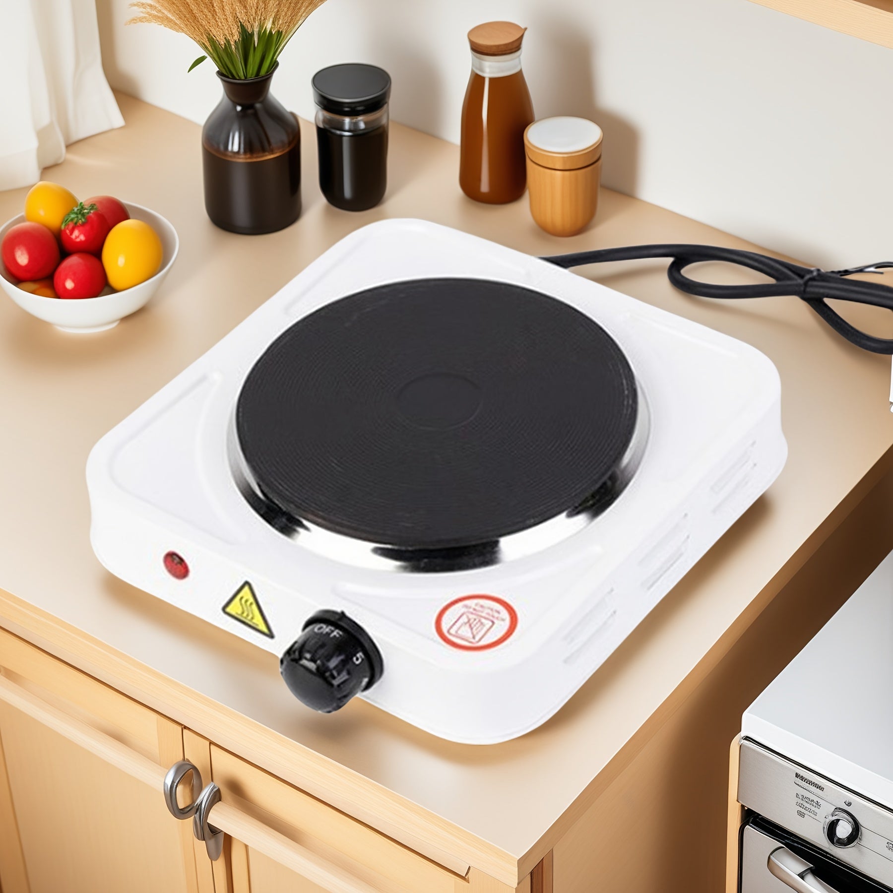 Estufa eléctrica de calefacción de 1000W con placa magnética – Compacta, segura y versátil