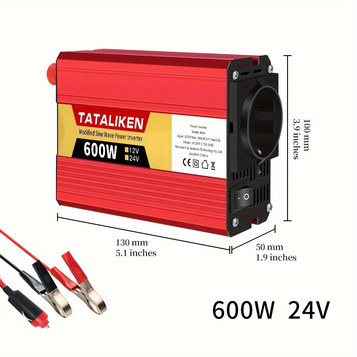 Inversor de coche de alta potencia de 12V a 220V 2500W 600W para cargar teléfonos y tablets