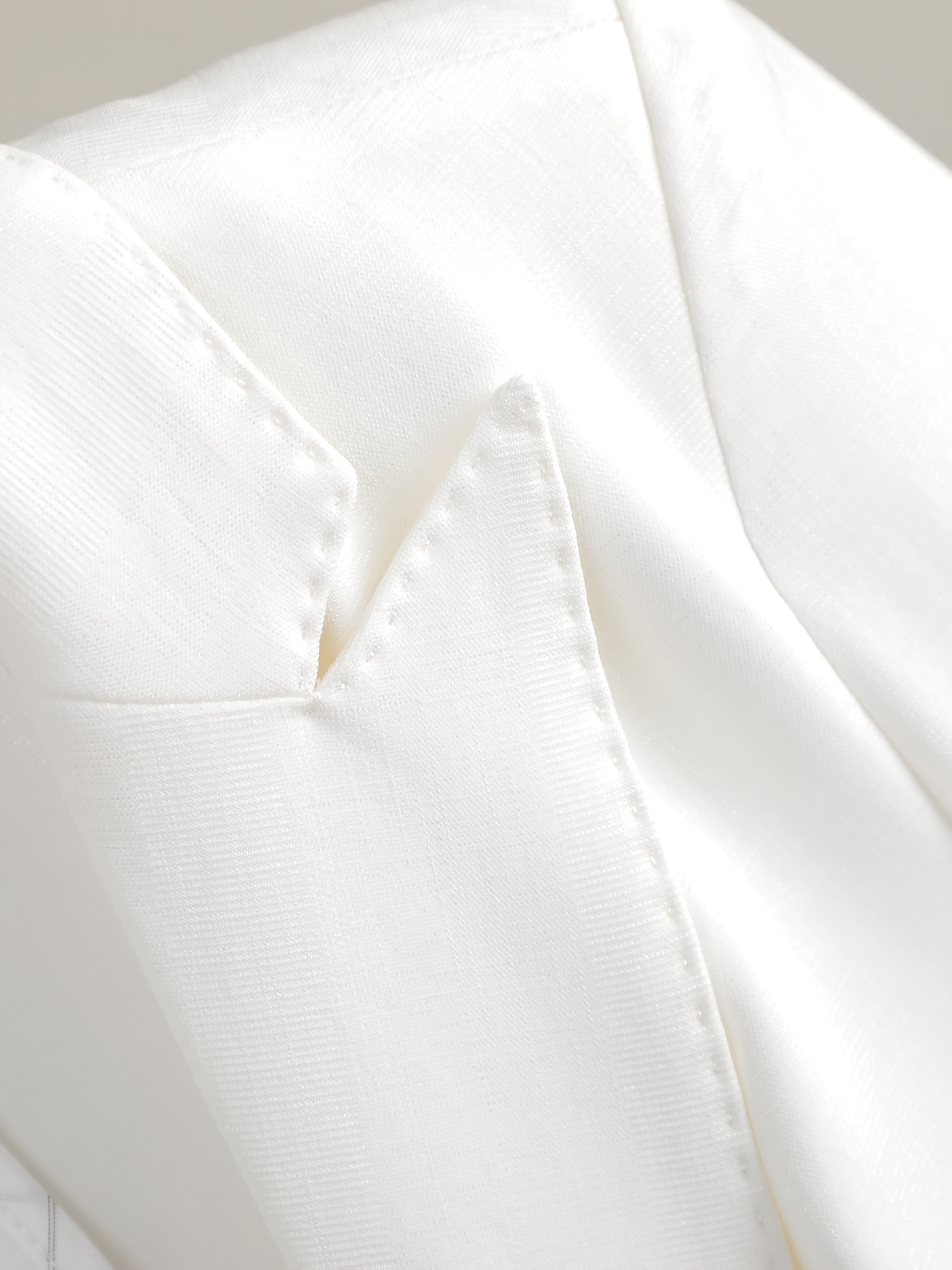 Plus Size Women's White Blazer with Three-Quarter Sleeves Slim Fit All Season