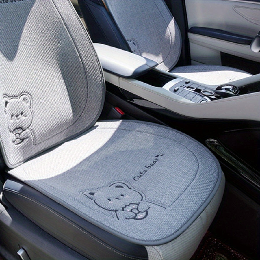 Funda de asiento de lino transpirable para coche universal para comodidad y enfriamiento