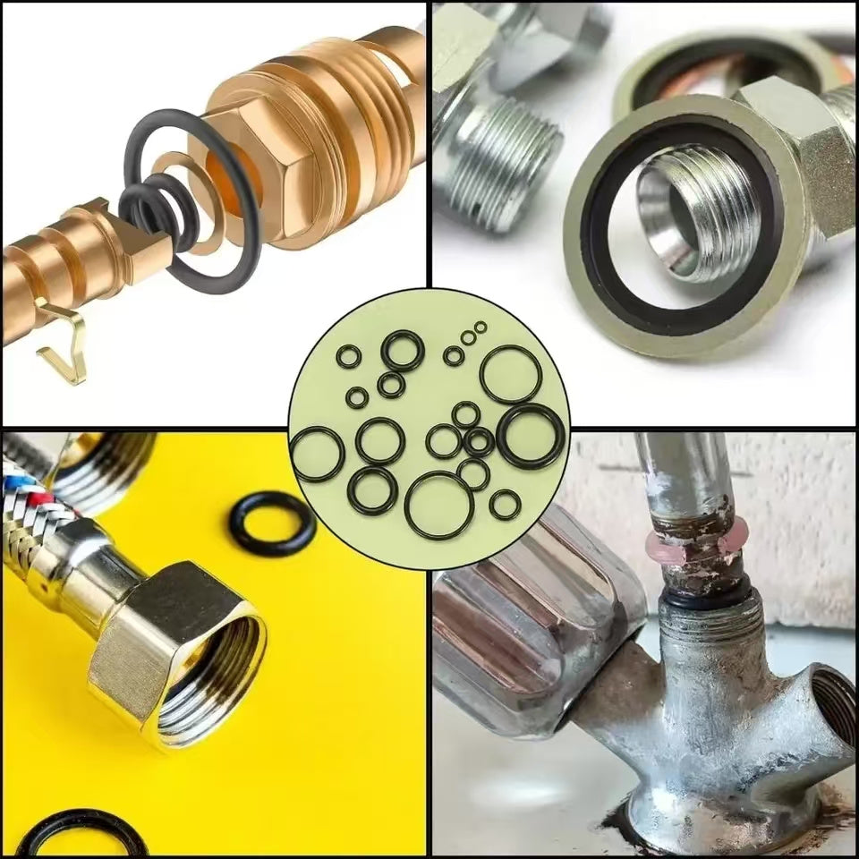 225 dona O-ring assortimenti to'plami, sintetik kauchuk yopinglar, avtomobil texnikasi uchun, 6-18mm