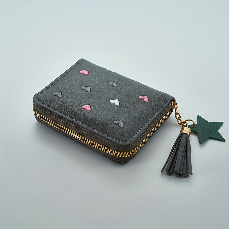 Cute PU Leather Wallet with Coin Purse and Money Clip for Daily Use