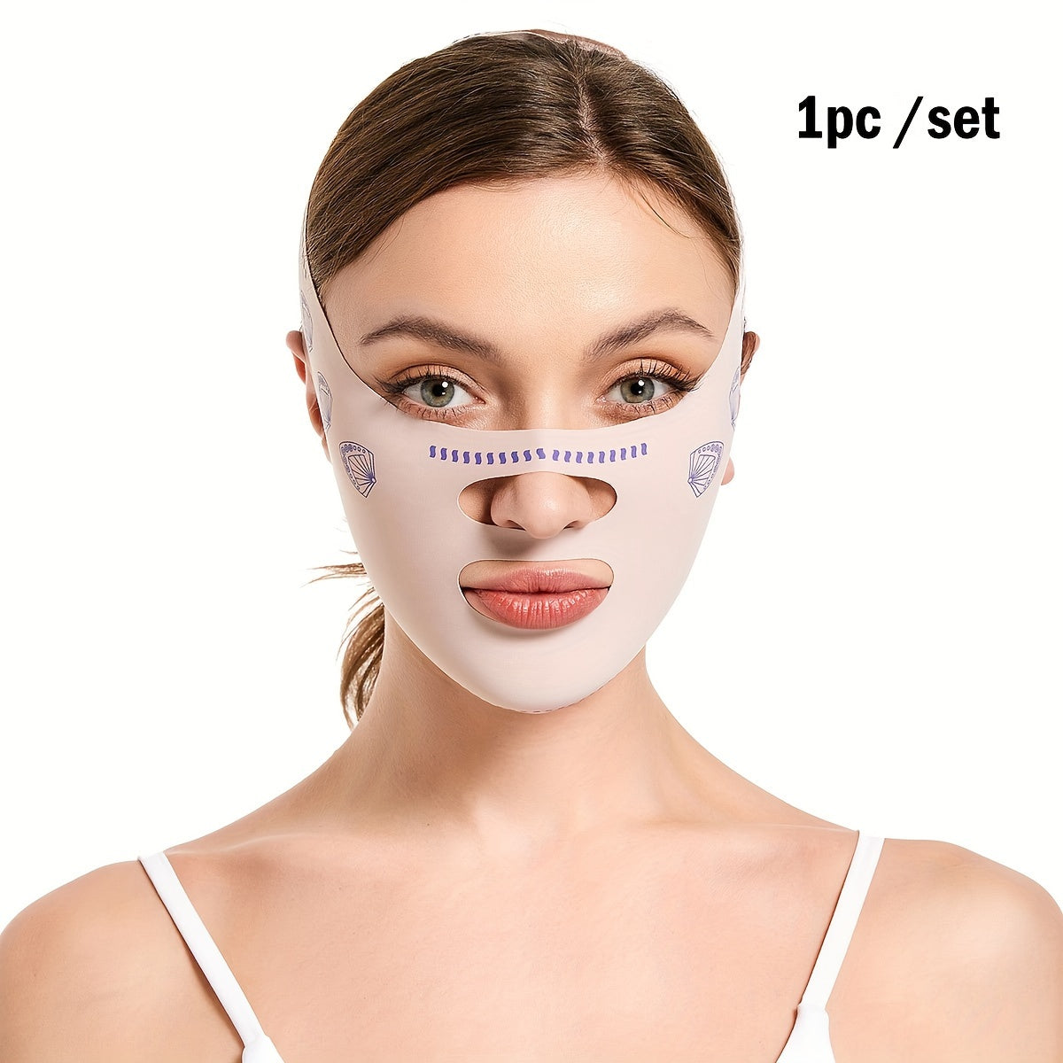 Розовый пояс для лица для моделирования V-образной формы лица, с высокой эластичностью, компрессионное давление, без запаха