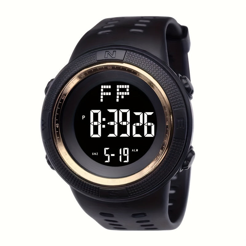 Men's Digital Watch Oversized Dial Glow-in-the-Dark Alarm Silicone Strap Not Waterproof