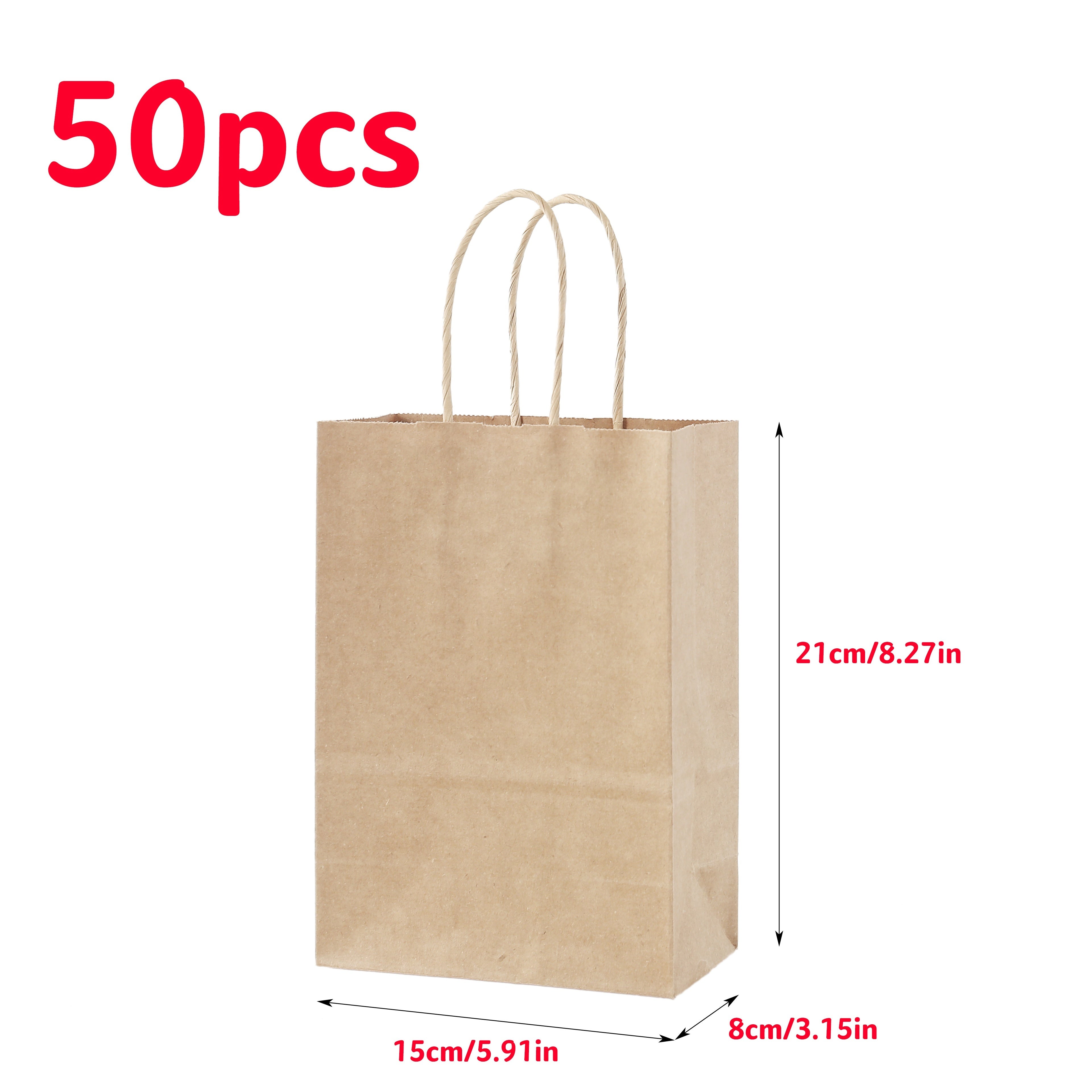 Bolsas de papel Kraft a granel para regalos en diferentes tamaños para compras minoristas y embalaje