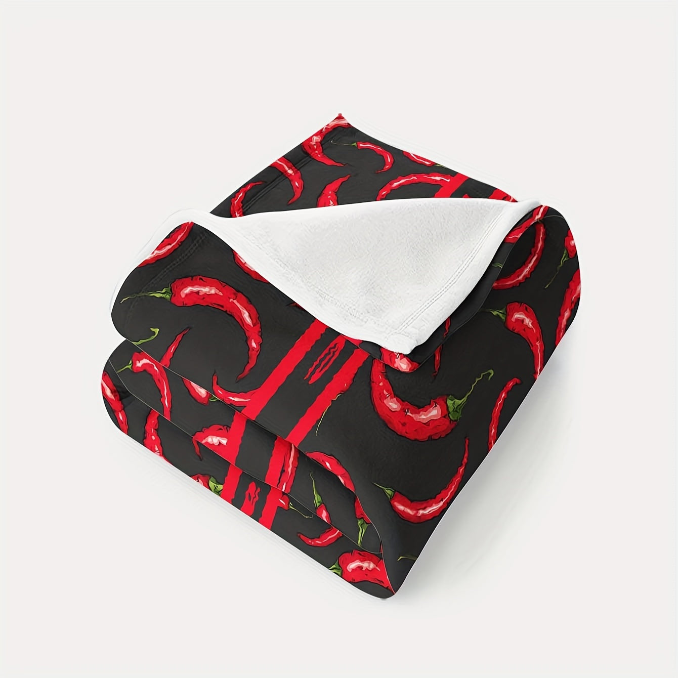 Personalized Cartoon Chili Pattern Flannel Blanket Lightweight Soft All-Season Throw for Bed Couch Camping Travel