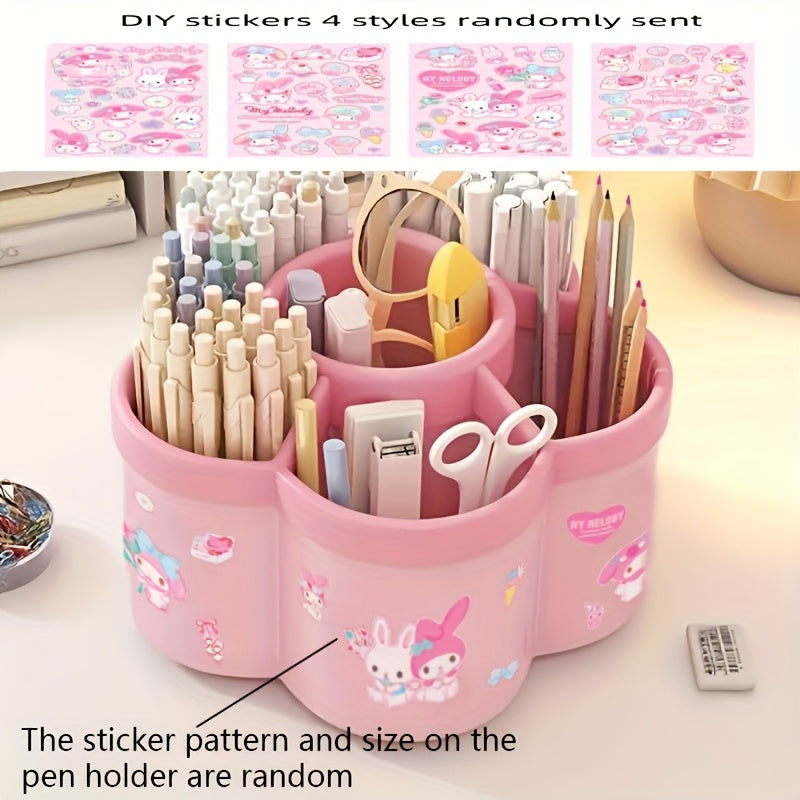 Cartoon Rotating Pen Holder for Office Supplies Makeup Brushes and Stationery