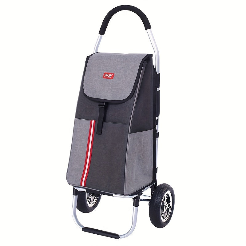 1 dona Qiyshayuvchi Xarid Savati, Suvga chidamli Sumka bilan, Qayta ishlanadigan G'ildiraklar bilan Portativ Trolley, Metall va Alyuminiy Qurilish, Elektr energiyasi talab qilinmaydi, Xarid qilish, Ko'chirish va Kamping uchun ideal.