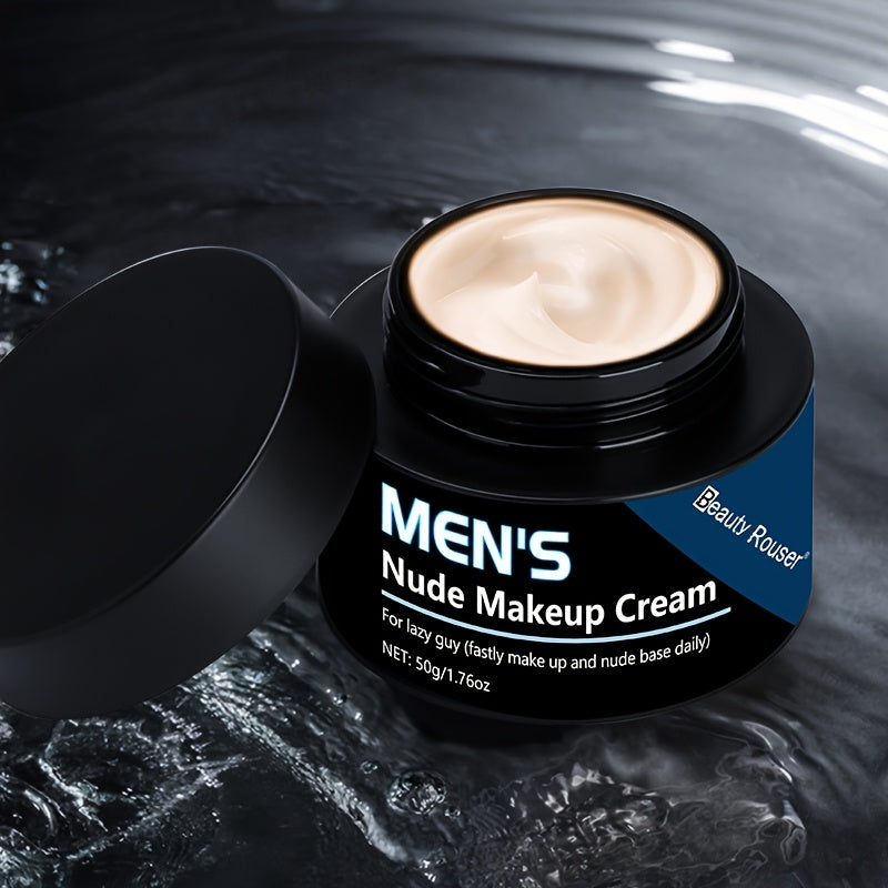 Crema de maquillaje nude para hombres 50g, corrector de cobertura total, control de grasa, minimizador de poros, hidratante