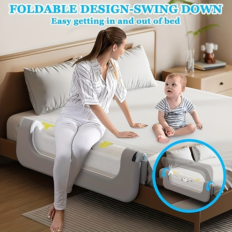 Gray Polyester Bed Rail for Double Queen Full Size Beds 1.2m-2m Foldable