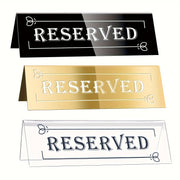 Set of 2 Acrylic Reserved Table Signs Waterproof Double-Sided Seating Tents for Weddings Parties Restaurants