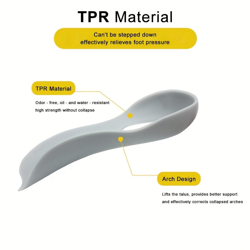 Unisex 3/4 Length Arch Support Insoles Thermoplastic Rubber Comfort