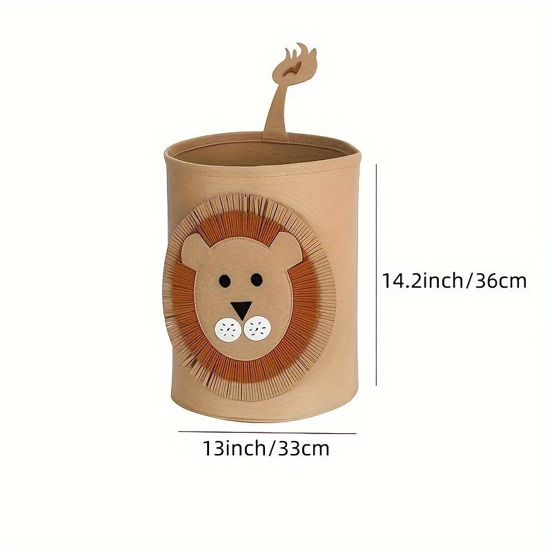 Cartoon Felt Storage Bin for Kids Toys Clothes 13.8x14.6 Inches