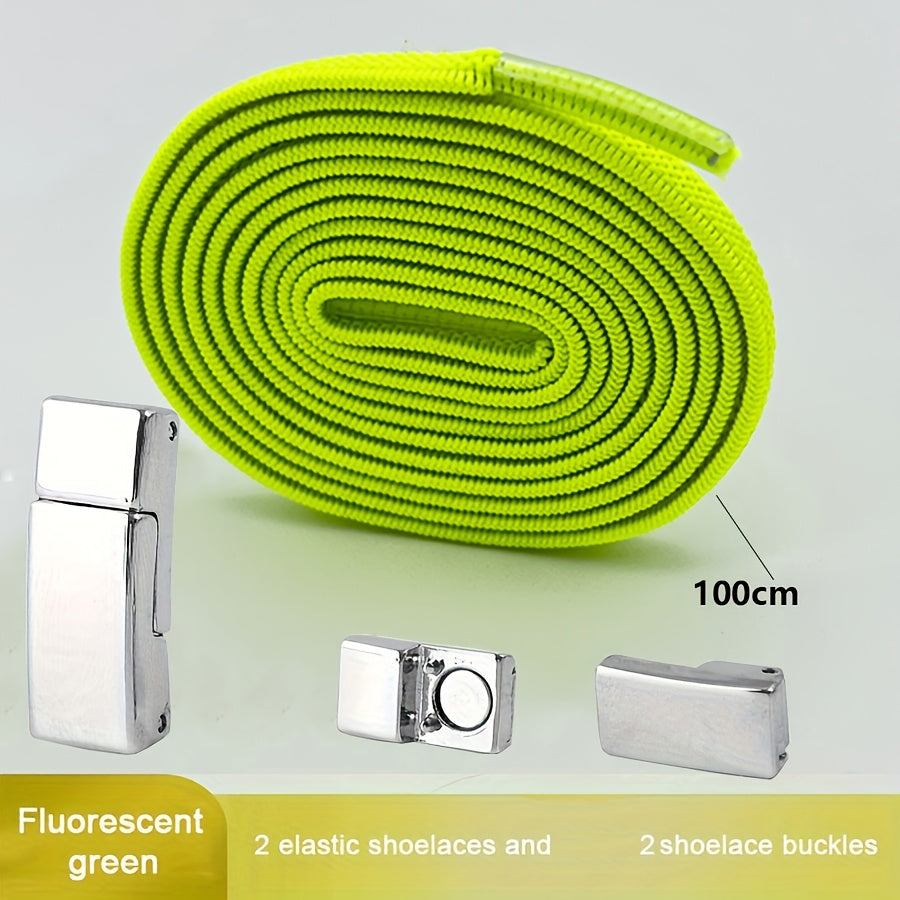 Unisex Metal Magnetic Shoelace Buckle Solid Color Elastic Lace Clip