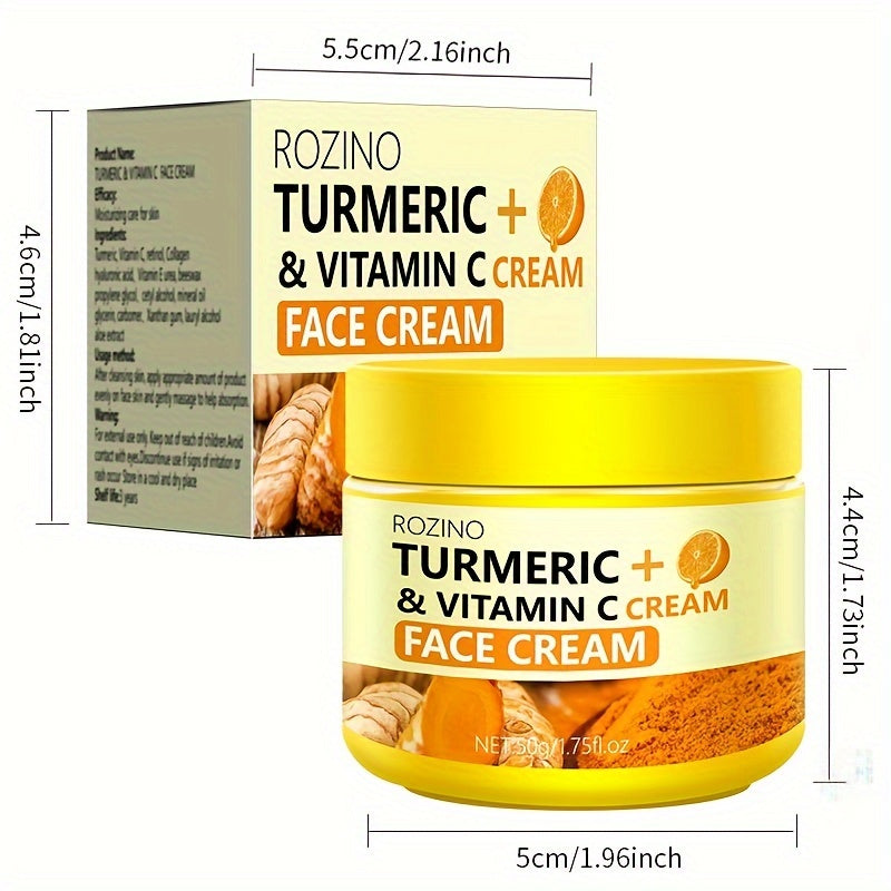Women's Turmeric Vitamin C Face Cream Hydrating Brightening Non-Comedogenic