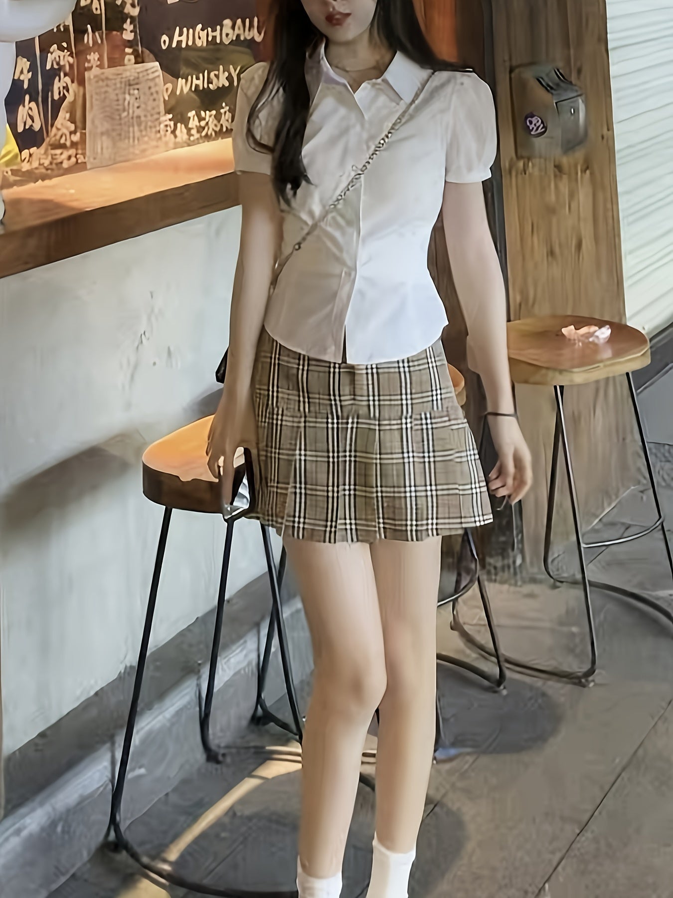 Women's White Polyester Blouse with Tie-Waist and Short Lantern Sleeves for Casual Wear