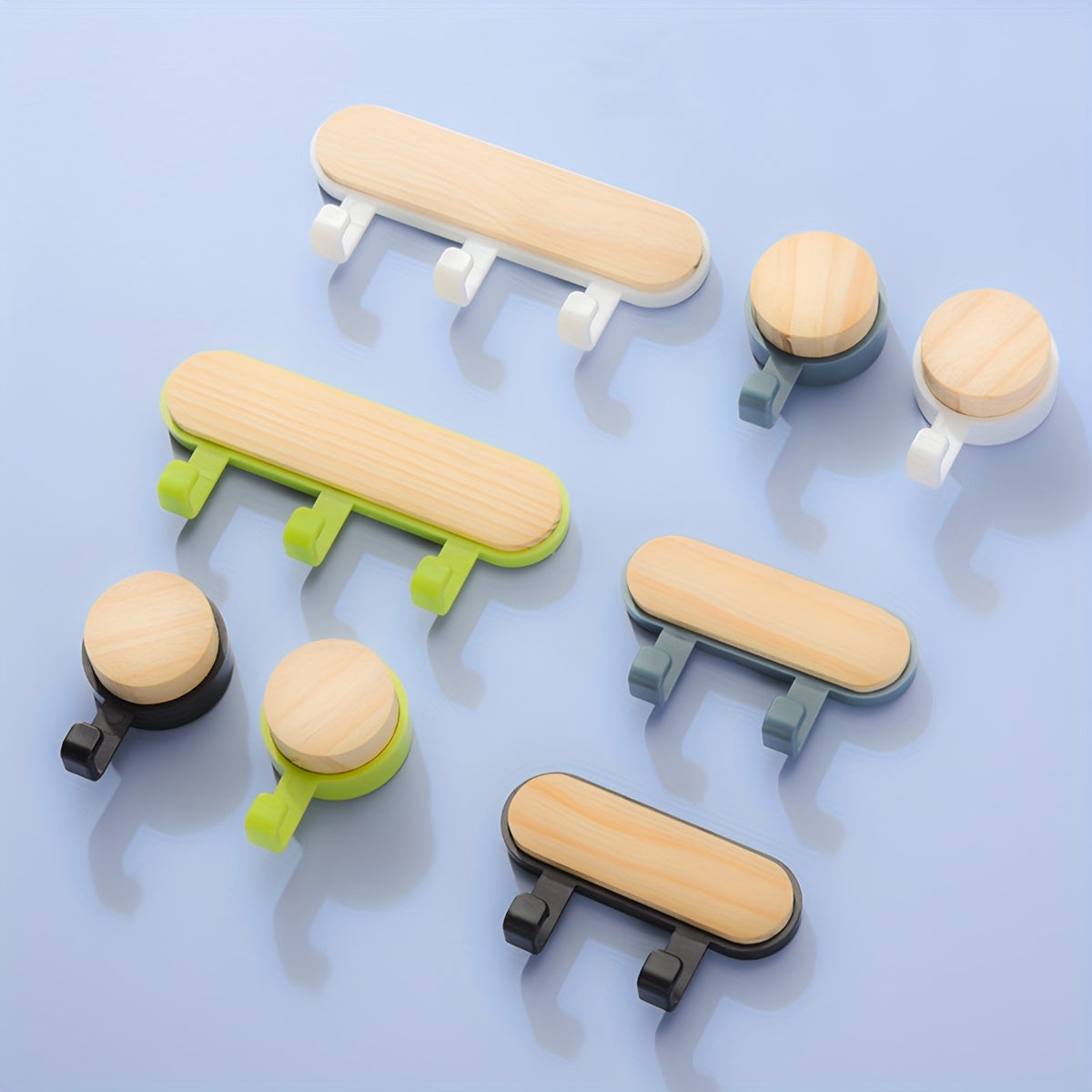 Gancho adhesivo de madera maciza para hogar, cocina, ventana, 1 paquete