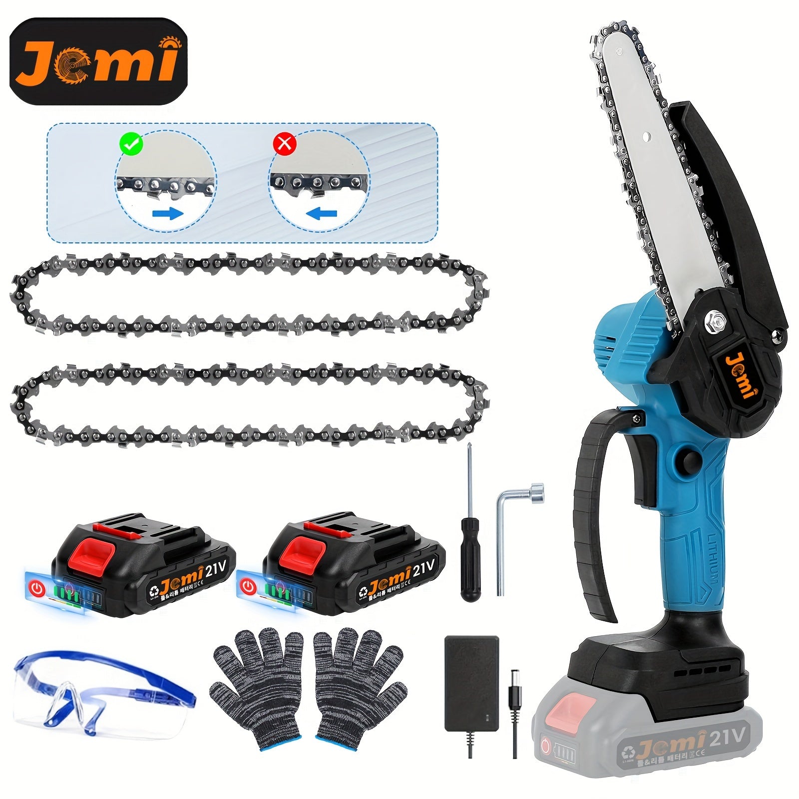 Mini Cordless Chainsaw 6-Inch with Lithium Battery Digital Display for Wood Cutting and Tree Trimming