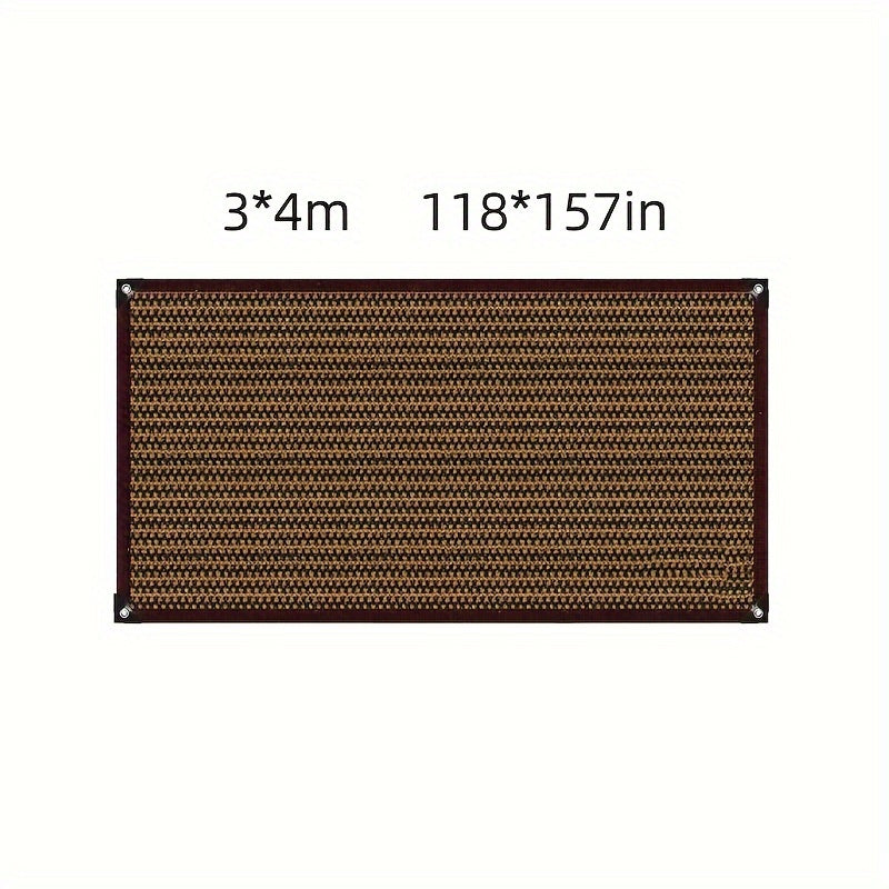 Coffee-Colored Sunshade Net with Edging UV Resistant Breathable Outdoor Patio Garden