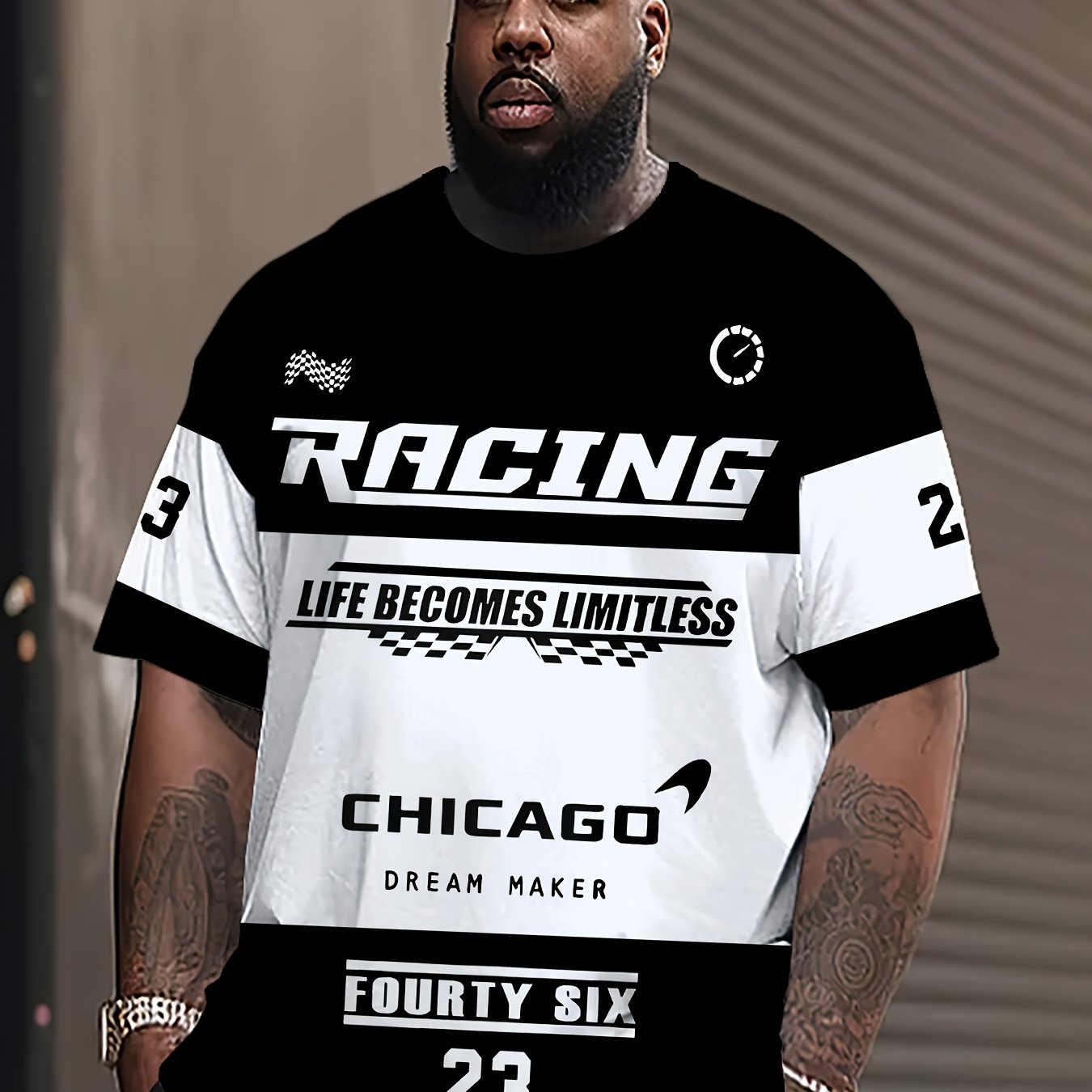 Футболка оверсайз с круглым вырезом большого размера с 3D-числом 23, с принтом по всему полотну, короткий рукав, спортивный повседневный стиль