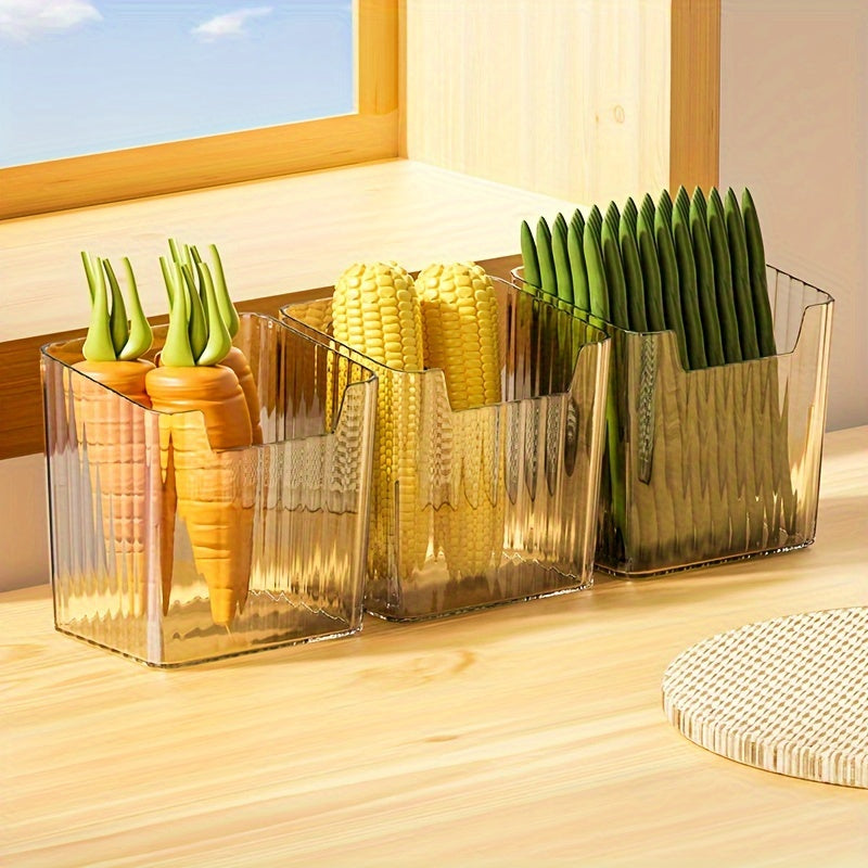 4-Piece Transparent Refrigerator Storage Bins with Lids Food-Safe Organizer for Fruits Vegetables
