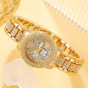 2 ta ayollar modasi soatlari to'plami, kvarts mexanizmi va zink alloy taqsimlari bilan