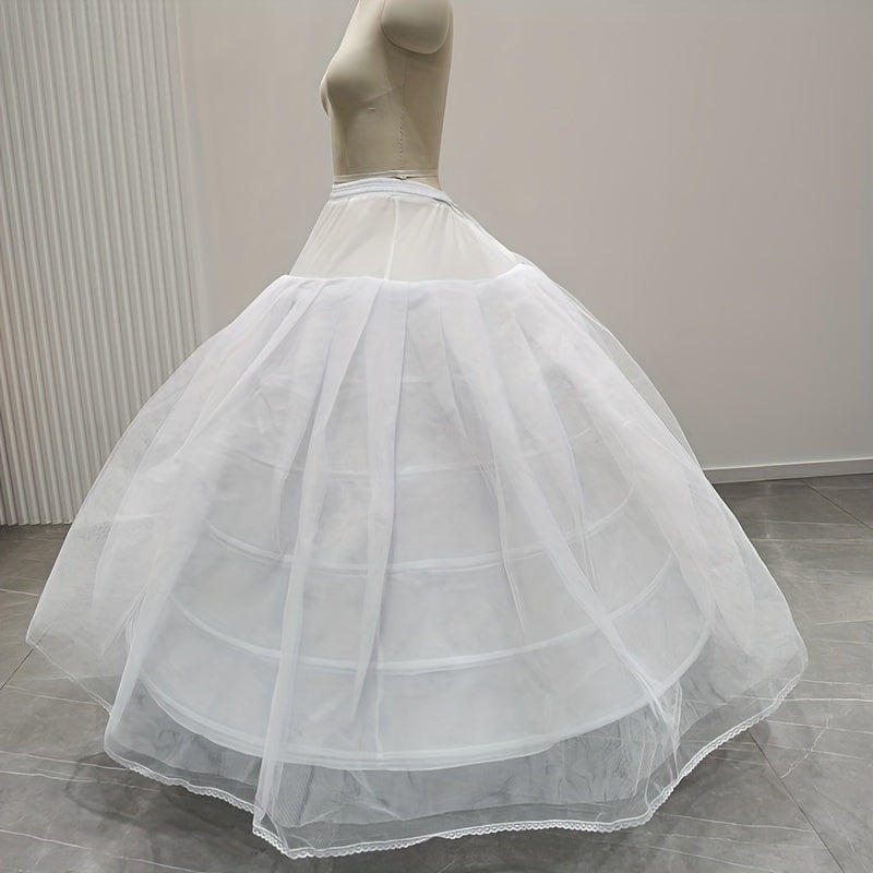 Wedding Dress Petticoat with Lace Trim and Adjustable Waist for Bridal Gown Bustle