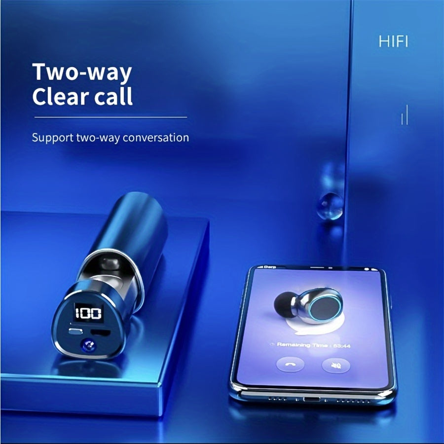 Mini Wireless Earbuds with Torchlight HD Sound Touch Control Handsfree Calling for Gaming Outdoor