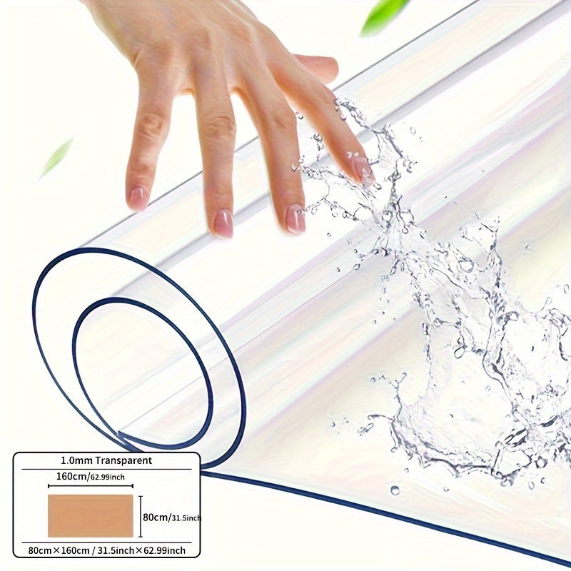 1mm Transparent PVC Tablecloth for Home and Hotel Dining, Scratch and Heat Resistant