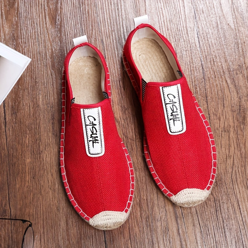Men's Casual Slip-On Espadrilles Loafers Flax Rubber Sole Summer Spring Fall