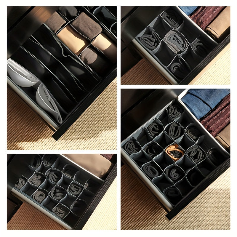 Foldable Multi-grid Drawer Organizer for Bras Socks Clothes Space-saving Storage