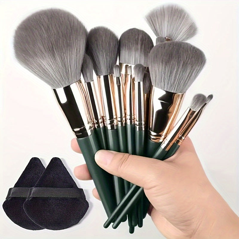 14pcs Makeup Brush Set with Synthetic Bristles for Face Eyes Lip Hypoallergenic