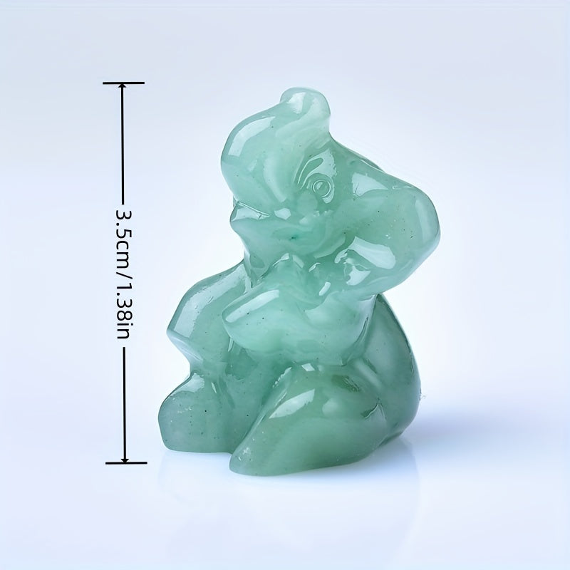 Фигурка слона из натурального кварца для настольного декора и подарка