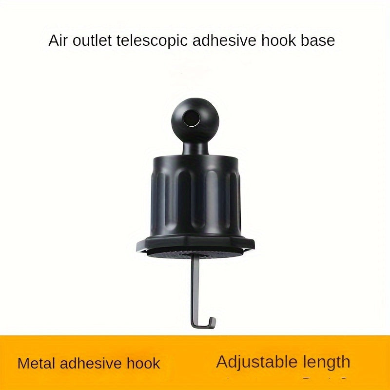 Avtomobil ventilyatsiya telefoni uchun tutqich, aylanishi mumkin metall tokchali tutqich, konditsioner chiqishi uchun