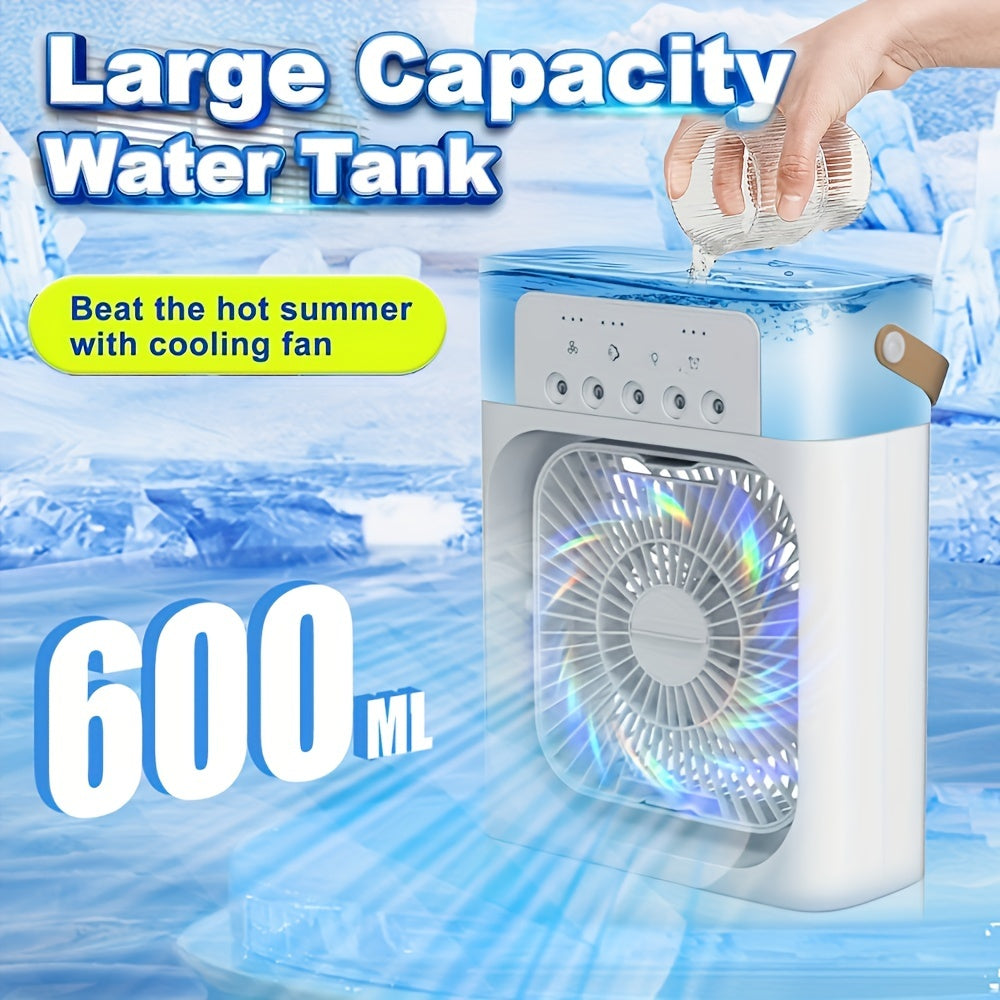 Portable USB Cooling Fan with Mist Humidifier for Bedroom Office Travel