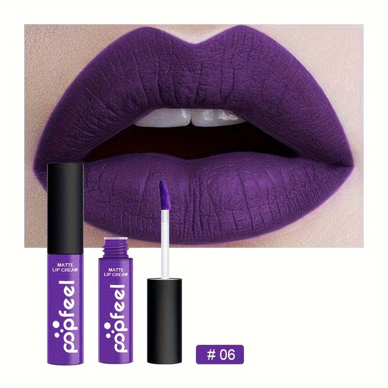 Долговечная водостойкая матовая жидкая помада для всех типов кожи, оттенок ягодный