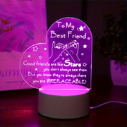 Pink 3D LED Night Light with Inspirational Message USB Powered for Bedroom Decor