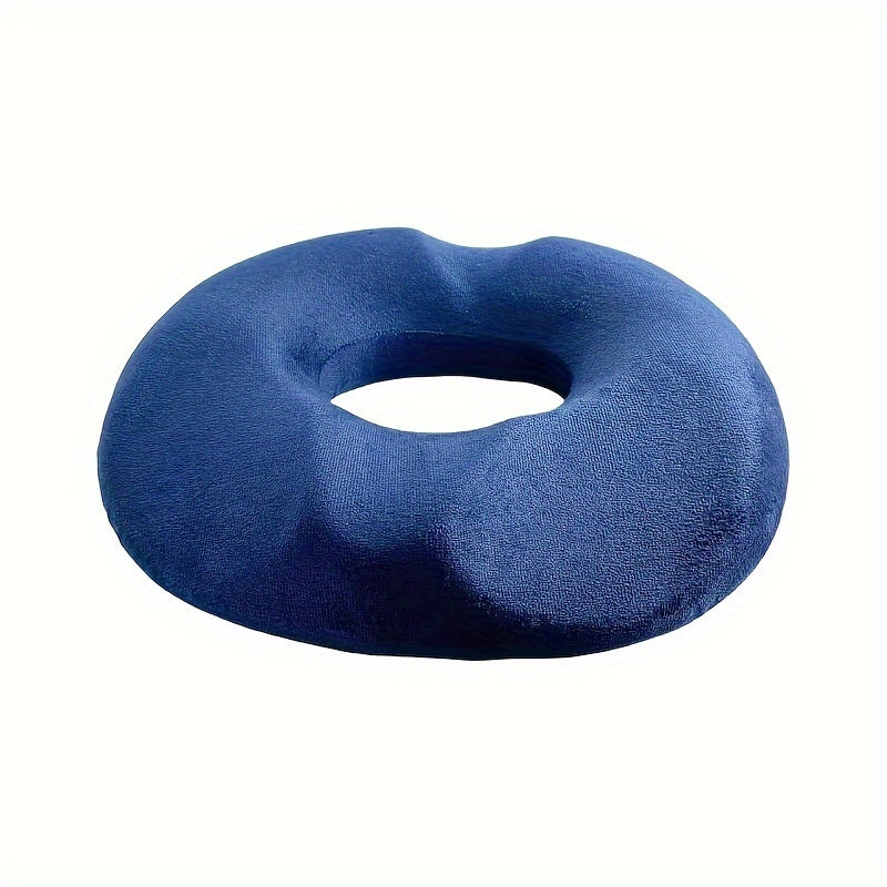 Memory Foam Seat Cushion Oval Blue Support for Office Car Yoga