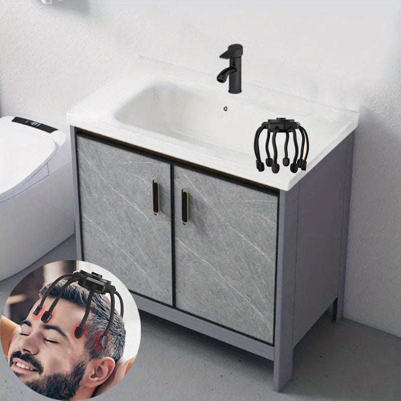 Head Massager with Soft Silicone Paws USB Rechargeable Low Allergenic Plastic Multi-Touch Pressure Release