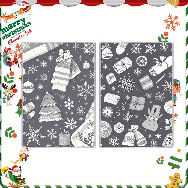 2 Pieces Christmas Kitchen Towels 18x26 Inch Snowflake Tea Towels Holiday Decor