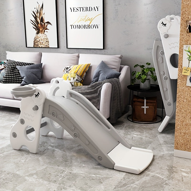 Детская складная пластиковая горка для дома, возраст 2+, розовая и белая