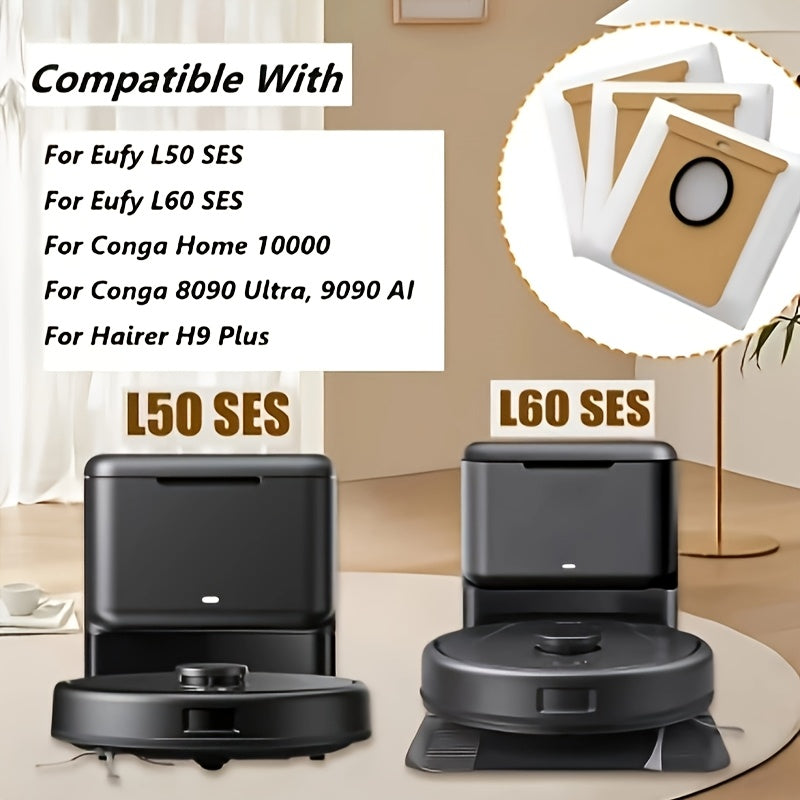 6 ta paket vakuum changyutgich qopqog'i katta sig'imli, oson o'rnatiladi, oq yuqori, jigarrang asos