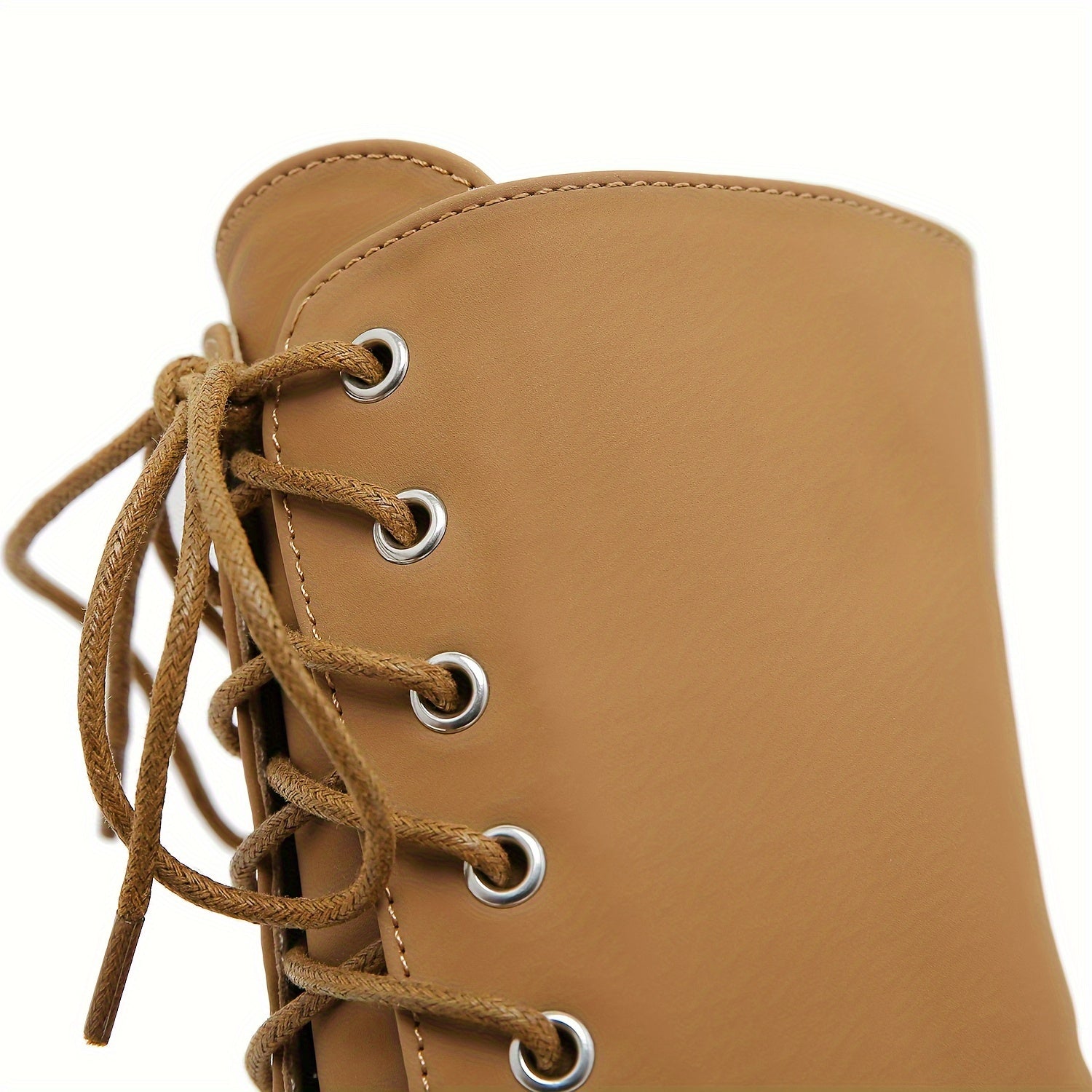 Женские ботинки на платформе до середины икры с блоковым каблуком, шнуровка, зимняя повседневная обувь