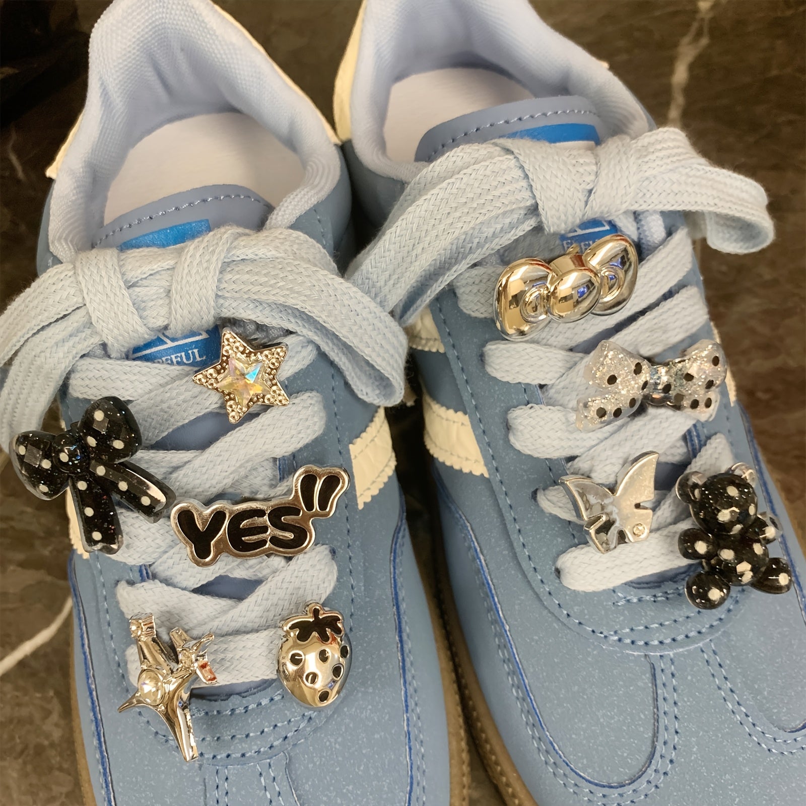 Unisex Plastic Sneaker Lace Clips Set Removable Decorative Charms