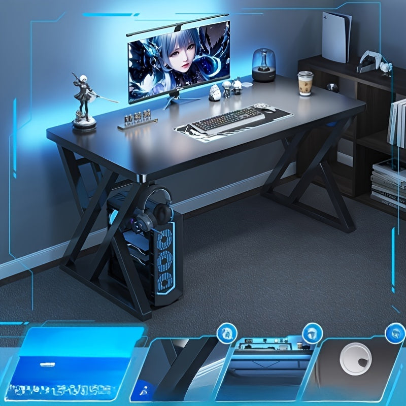 O'yin, ish va o'qish uchun ko'p funksiyali, mustahkam oq yog'och stoli, bezakli aksessuarlar bilan.