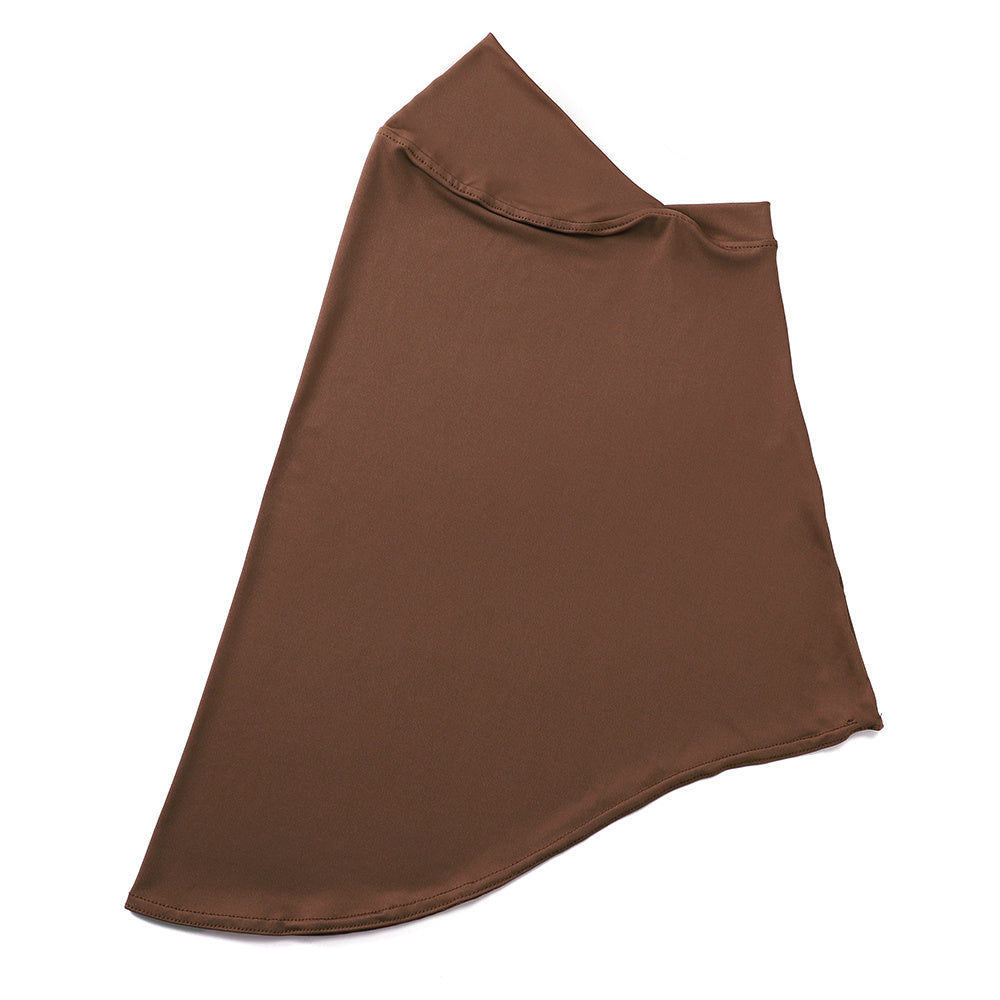 Ladies' Stretch Hijab Scarf Soft Breathable Polyester Lace Trim Full Chin Coverage in Multiple Colors