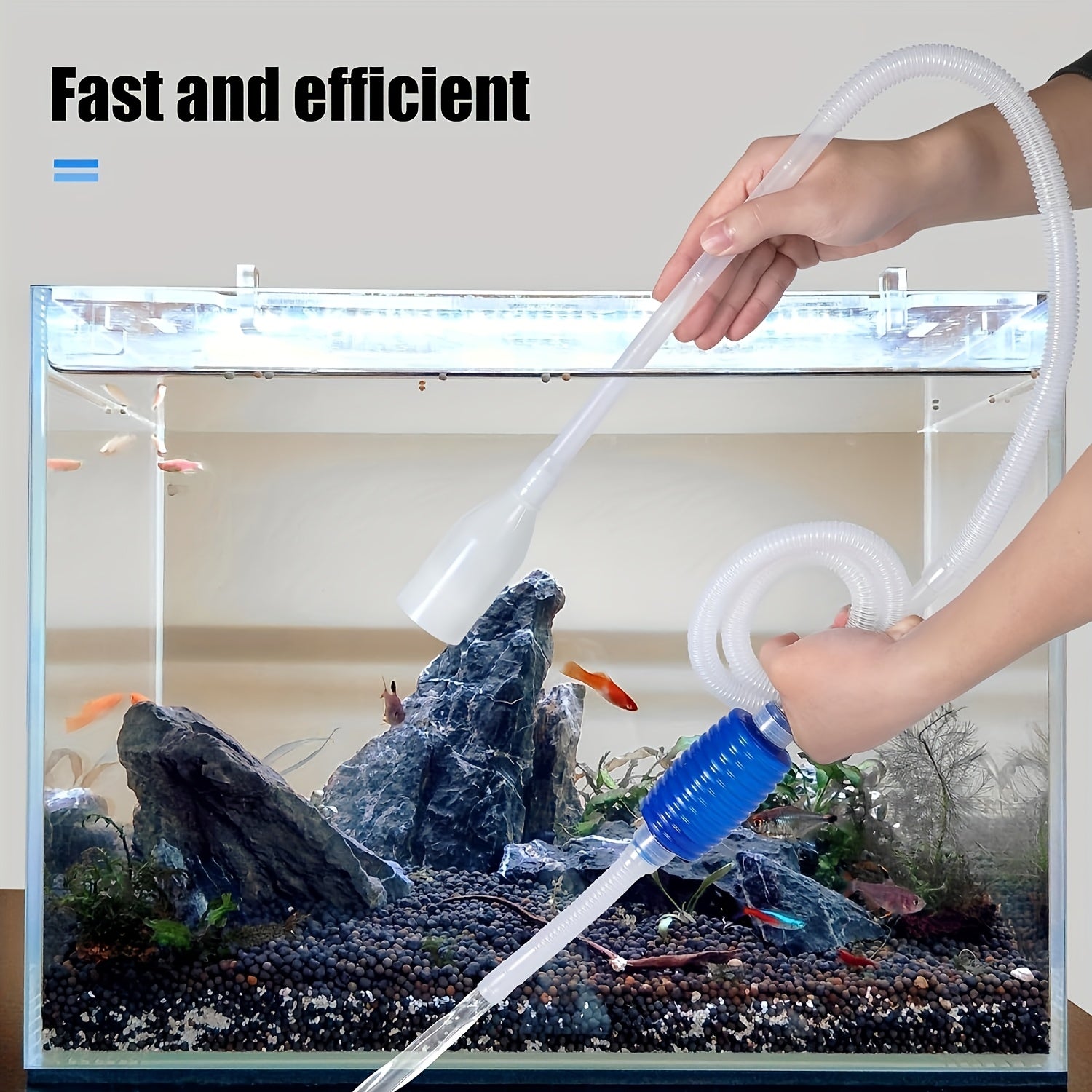 Aquarium Cleaning Kit Siphon Fish Net Sponge Brush for Maintenance