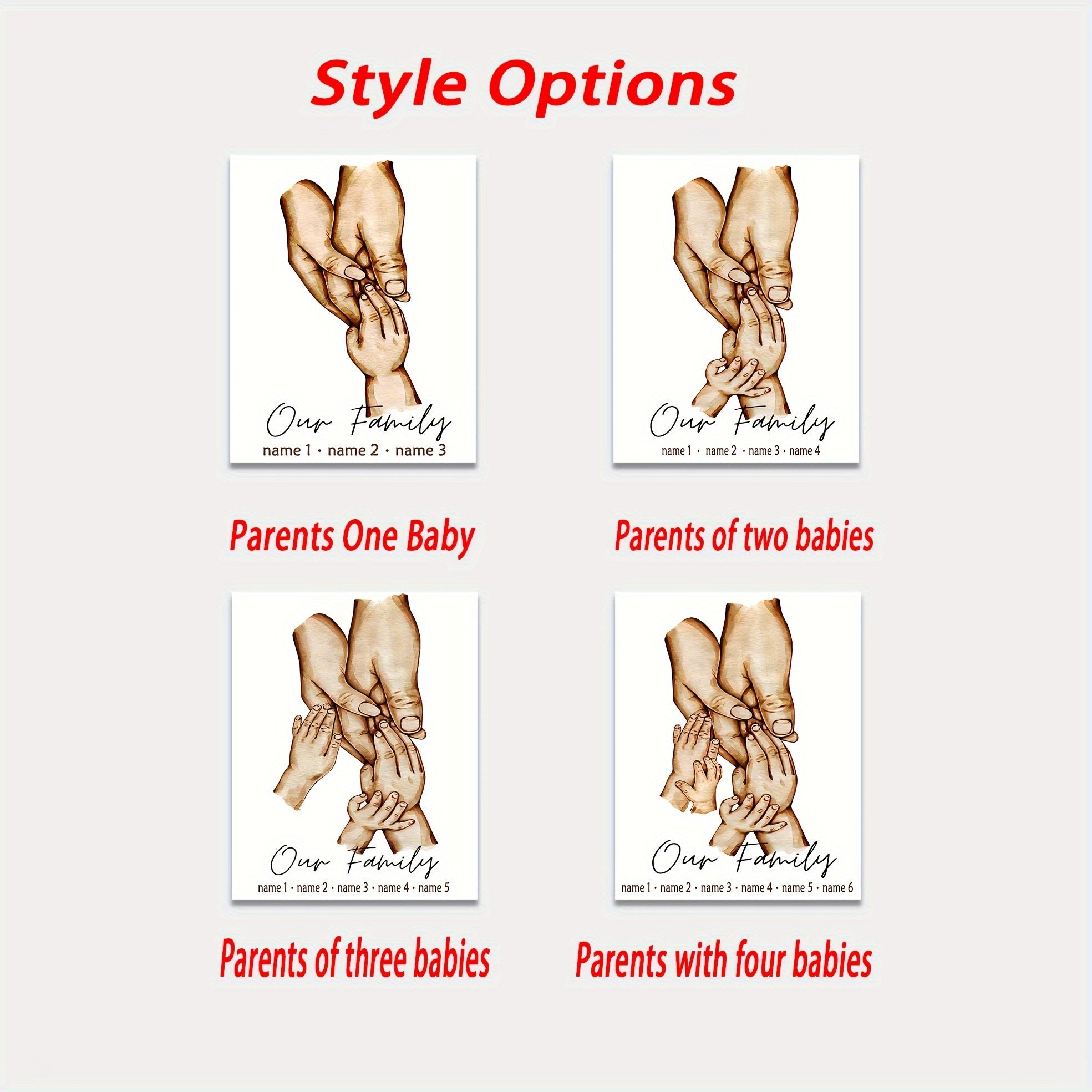 Personalized Family Name Canvas Wall Art 12x16 Inch Unframed Home Decor