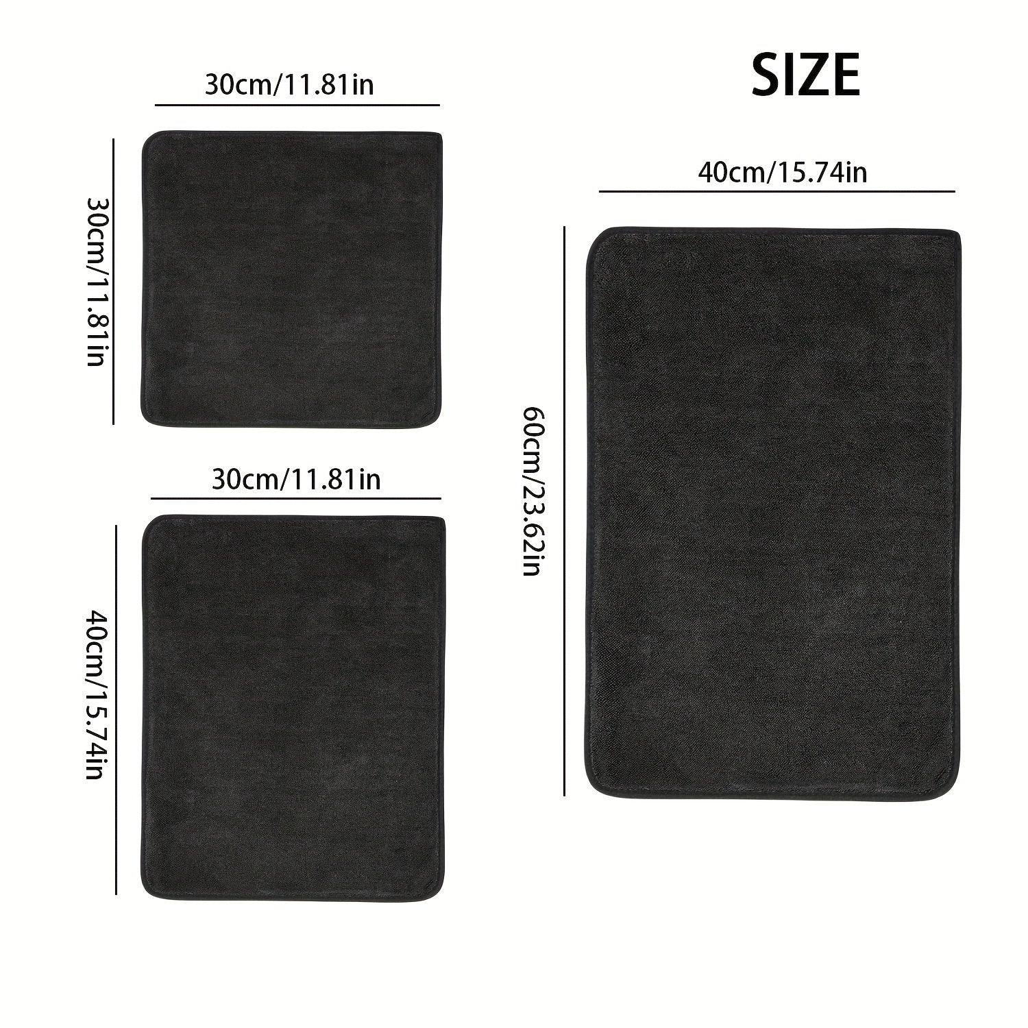 3Pcs Ultra-Fine Fiber Car Cleaning Cloths Reusable Soft Absorbent Towels