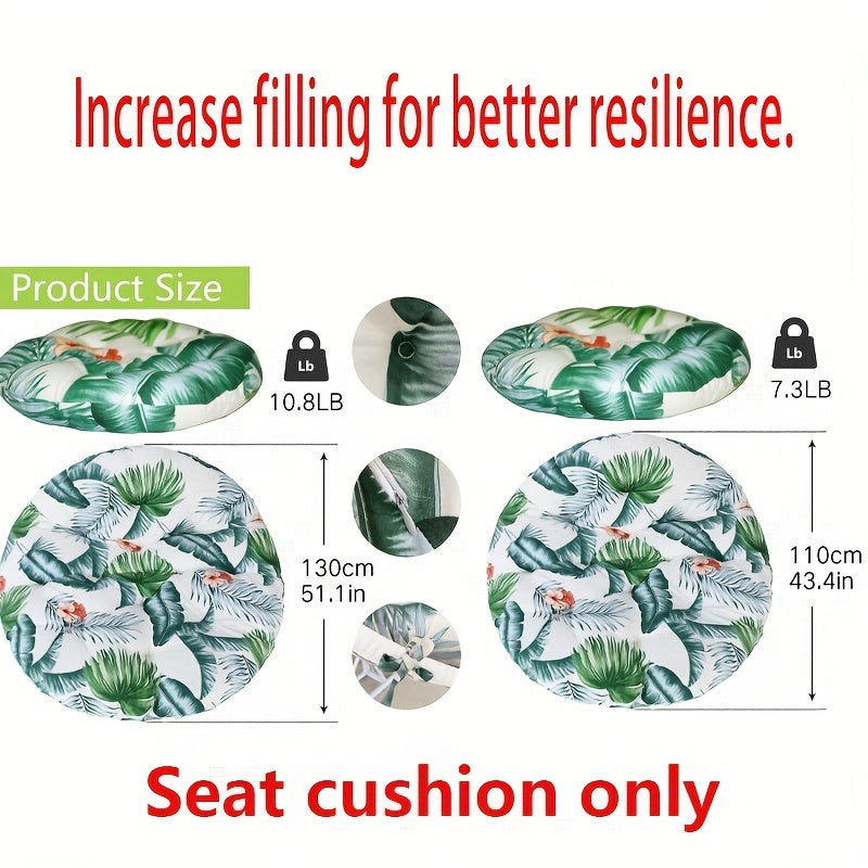 Oversized Round Seat Cushion with Fluffy Fill for Lounge Chairs 44 Inch